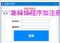 怎样给程序加注册验证